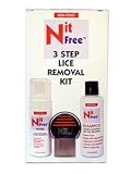 Lice and Nit 3 step removal kit with Lice Shampoo, Terminator Lice comb, Nit Free lice removal mousse foam treatment 4oz, Nit Free Lice Shampoo and hair treatment 8oz, 3  natural products in one kit
