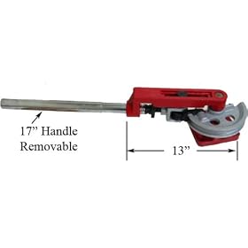 Portable Hand Round Square Pipe Tube Bender w 8 Dies by