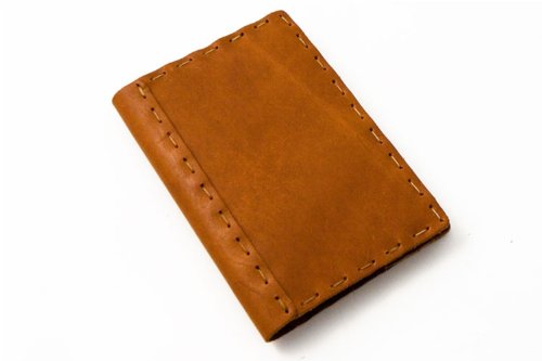 Genuine Leather - Hand Stitched - Memory Photo Album, Saddle