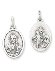 Sterling Silver Sacred Heart of Jesus Medal