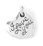 Sterling Silver I Love You Charm by Bob Siemon