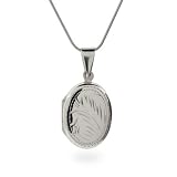 Eve's Addiction Petite Sterling Silver Oval Etched Locket