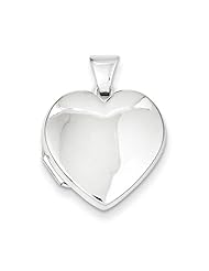 Sterling Silver 18mm Plained Heart Locket. Metal Wt- 1.62g