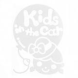 ホワイト（白） Kids in the car〈女の子 〉ステッカー 窓ガラス シール 車の後ろ キッズ イン ザ カー ※吸盤・マグネットタイプではありません 取付簡単 子供が乗っています 子供が乗