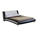 Designbett Polsterbett Leder inkl. Lattenrost 180x200 cm schwarz/weiss