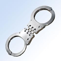 Hinged Nickel Plated Double Lock Handcuffs