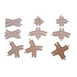 9-piece Wooden Cross Track Adapter Set Thomas Train Track Set by 