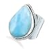 Freeform Larimar Ring in Sterling Silver