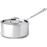 All-Clad 4203 Stainless Steel Tri-Ply Bonded Dishwasher Safe Sauce Pan with Lid / Cookware, 3-Quart, Silver