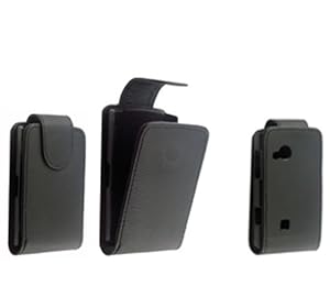 FOR SONY ERICSSON XPERIA MINI PRO X10 STYLISH SMOOTH BLACK LEATHER FLIP CASE COVER POUCH