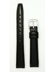 Ladies Genuine Italian Oil Tanned Leather Watchband Black Long 12mm Watch Band