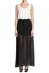 Scoop Neck Pleated Sheer Gathered Chiffon/Polyester Elasticized   Waistline  Dress