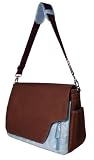 Chocolate and Periwinkle Pink Messenger Tulip Diaper Bag