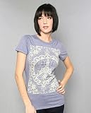 Obey The Peace Bomber T-Shirt in Blue Violet,T-shirts for Women