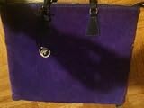 Dooney & Bourke Purple Suede & Brown Wool Tote