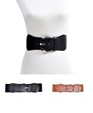 BG Leather & Metal Buckle Elastic Belt