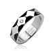 Stainless Steel Double Layered Dexter Ring with Single CZ