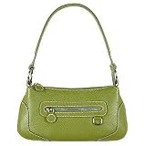 Buti Front Zip Green Italian Nappa Leather Baguette Bag