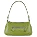 Buti Front Zip Green Italian Nappa Leather Baguette Bag