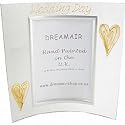 Wedding Day Gift Gold/Cream Hearts (P) Picture Frame