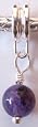 Murano Style Silver Plated Charm Dangle Fits Pandora Bead Pendant With Glass Purple Stone (1)