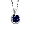 18K White Gold Tanzanite and Diamond Pendant