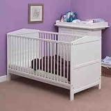 Saplings Gemma Nursery White Cot Bed 140x69 cm