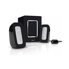 Philips SPA 4310 2.1 Lautsprechersystem (60 Watt PMPO) schwarz/silber