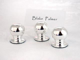 Silver Sphere Place Card Holder