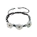 Orion's Belt Woven Silk Adjustable Thread Bracelet w. 3 Dainty Jade Flowers and Decorative Jade Beads
