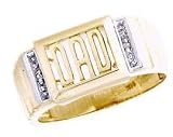 Men's Gold and Diamond DAD Ring