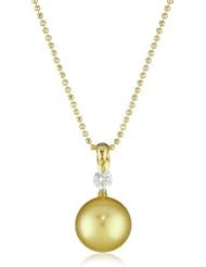 TARA Pearls "Dancing Diamond" 10X11mm Gold South Sea Pearl 18 Karat Yellow Gold Pendant Necklace