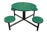 36 Fiberglass Table And Benches - Green