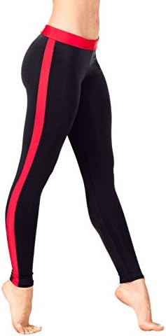 Adult Side Stripe Leggings,D3003BKRDM,Black/Red,Medium