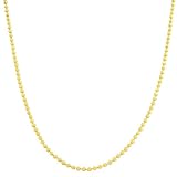 14 Karat Yellow Gold 1-mm Shiny Bead Ball Chain (30 Inch)