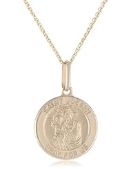 14k Yellow Gold Saint Joseph Medal, 18"