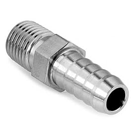 Parker 316 Stainless Steel Barb Connector To M Pipe 3/8