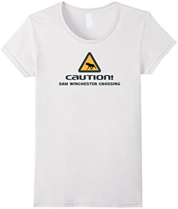 Women's Supernatural "Sam Winchester Moose Crossing" Shirt XL White