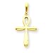 14k Rounded Egyptian Cross Pendant