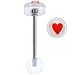 Clear Acrylic RED HEART Logo Barbell Tongue Ring