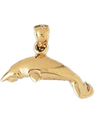 Dazzlers Solid 14k Gold Manatees Sea Cow Charm Pendant Available in three colors from jewelsberry (weights: 1.2 grams only)