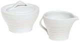 Rings White Porcelain Sugar and Creamer Set