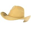 Unisex Winter Big Classic 100% Wool Felt Western Cowboy Curled Brim Hat Beige