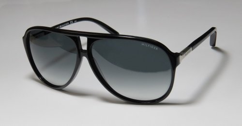 new season & original - designer/brand: TOMMY HILFIGER style/model: 1012NS color: BLACK/SILVER/GRAY shape: AVIATOR features: SPRING/FLEXIBLE HINGES SUNGLASSES/SUN GLASSES WITH CASE - womens/mens/unisex