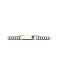 10K Yellow Gold Medical Alert ID Curb Chain Bracelet - Length 7 Inch