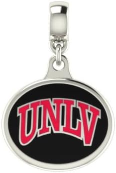 UNLV Collegiate Drop Charm Fits Most European Style Bracelets Including Chamilia, Zable, Troll and More. High Quality Bead in Stock for Fast Shipping.