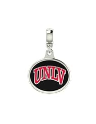 UNLV Collegiate Drop Charm Fits Most European Style Bracelets Including Chamilia, Zable, Troll and More. High Quality Bead in Stock for Fast Shipping.