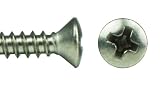 Stainless Steel 18-8 Oval Head Phillips Sheet Metal Screws #8 Silver
