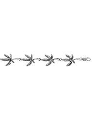 Sterling Silver Pot Leaf Charm Bracelet , 3/4 inch (18 mm).