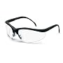 MCR Safety CKD110AF Klondike Safety Glasses with Black Frame, Clear Anti-Fog Lens